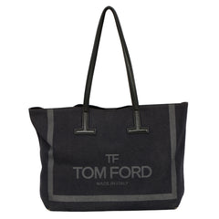 TOMFORD TARA DENIM LEATHER TRIM TOTE BAG