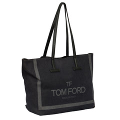 TOMFORD TARA DENIM LEATHER TRIM TOTE BAG