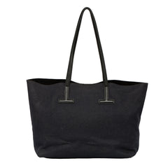TOMFORD TARA DENIM LEATHER TRIM TOTE BAG