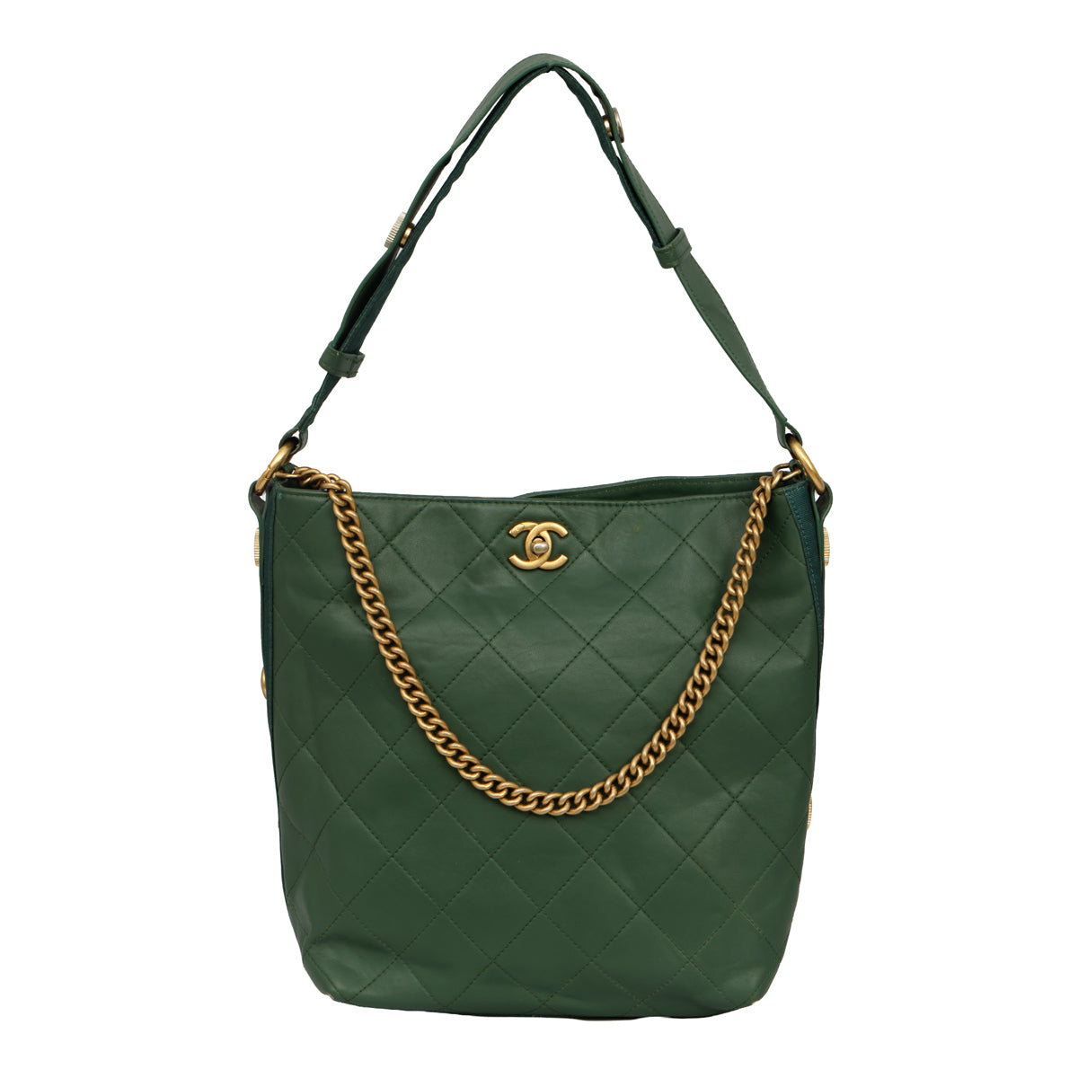 CHANEL CALFSKIN LARGE BUTTON-UP HOBO BAG
