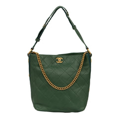 CHANEL CALFSKIN LARGE BUTTON-UP HOBO BAG