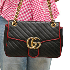 Gucci GG Marmont Diagonal Matelassé Shoulder Bag