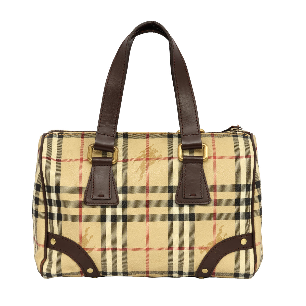 BURBERRY HAYMARKET CHECK CANVAS BOWLING BAG