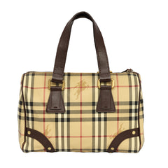 BURBERRY HAYMARKET CHECK CANVAS BOWLING BAG