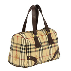 BURBERRY HAYMARKET CHECK CANVAS BOWLING BAG