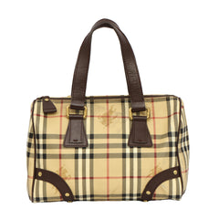 BURBERRY HAYMARKET CHECK CANVAS BOWLING BAG