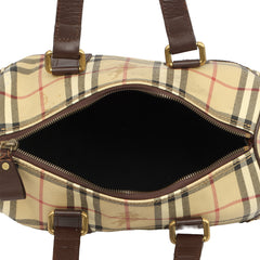BURBERRY HAYMARKET CHECK CANVAS BOWLING BAG