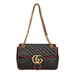 Gucci GG Marmont Diagonal Matelassé Shoulder Bag