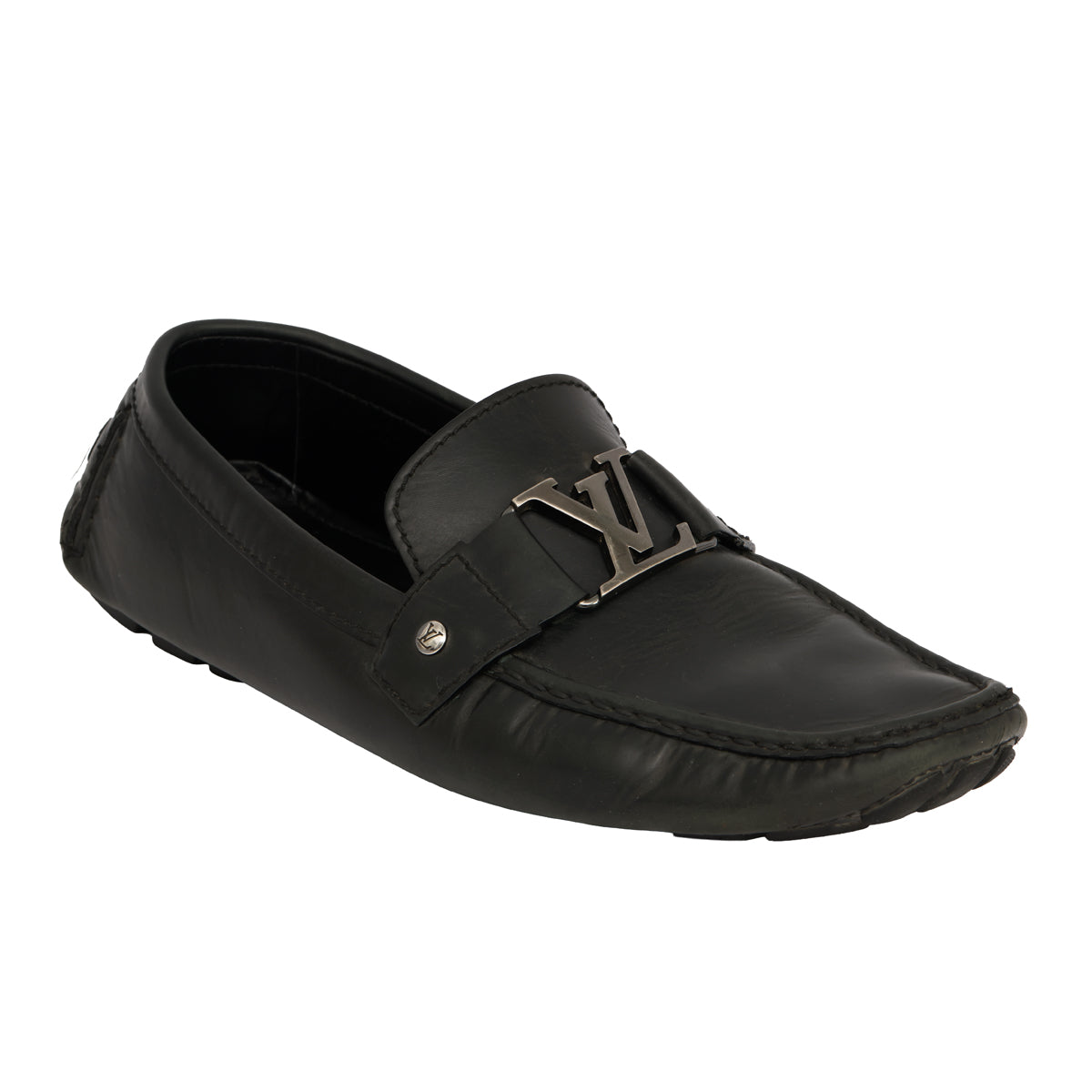 LOUIS VUITTON EU 43.5 / 9 HOCKENHEIM MOCCASINS LV INITIALS LOAFERS