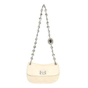 Miu Miu Iconic Crystal Cloque Nappa Leather Shoulder Bag