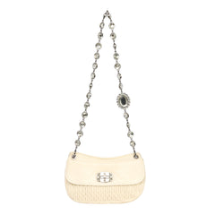 Miu Miu Iconic Crystal Cloque Nappa Leather Shoulder Bag