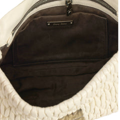 Miu Miu Iconic Crystal Cloque Nappa Leather Shoulder Bag