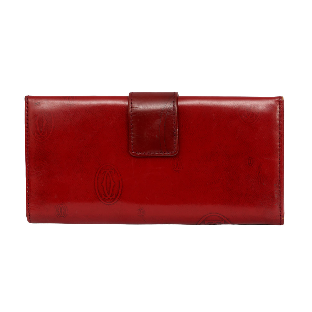 CARTIER TEXTURED RED LEATHER WALLET