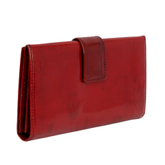 CARTIER TEXTURED RED LEATHER WALLET