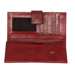 CARTIER TEXTURED RED LEATHER WALLET