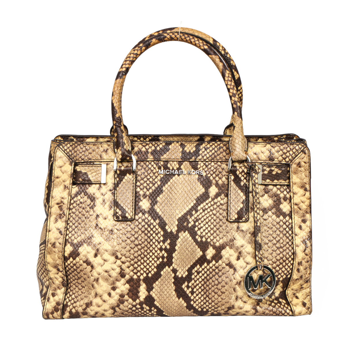 Michael Kors Snakeskin Embossed Leather Dillon Satchel