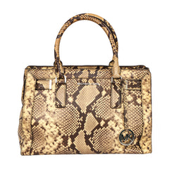 Michael Kors Snakeskin Embossed Leather Dillon Satchel
