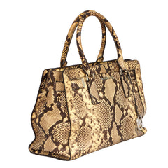 Michael Kors Snakeskin Embossed Leather Dillon Satchel