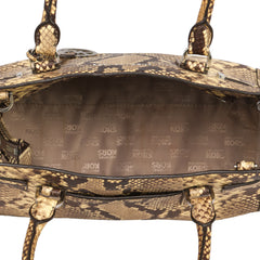 Michael Kors Snakeskin Embossed Leather Dillon Satchel