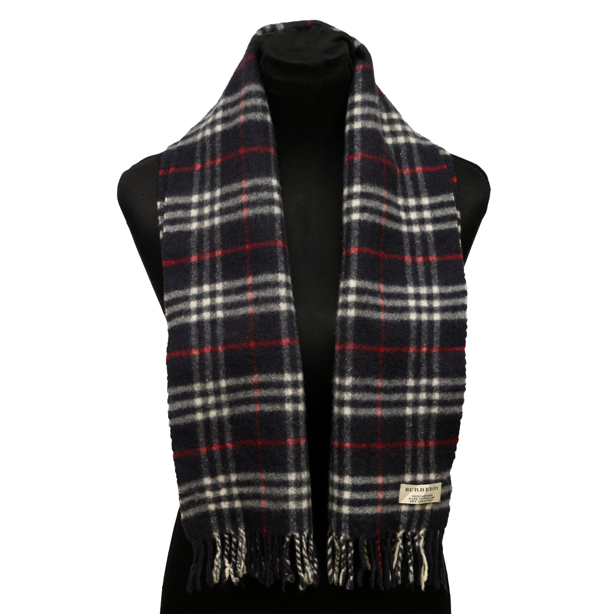 BURBERRY CASHMERE PLAID DESIGN VINTAGE SCARF