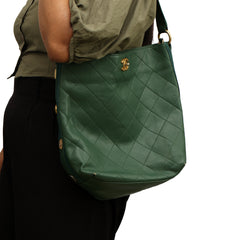 CHANEL CALFSKIN LARGE BUTTON-UP HOBO BAG