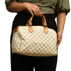 LOUIS VUITTON DAMIER CHECKSAZUR  SPEEDY30 HANDBAG