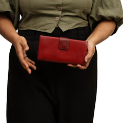CARTIER TEXTURED RED LEATHER WALLET