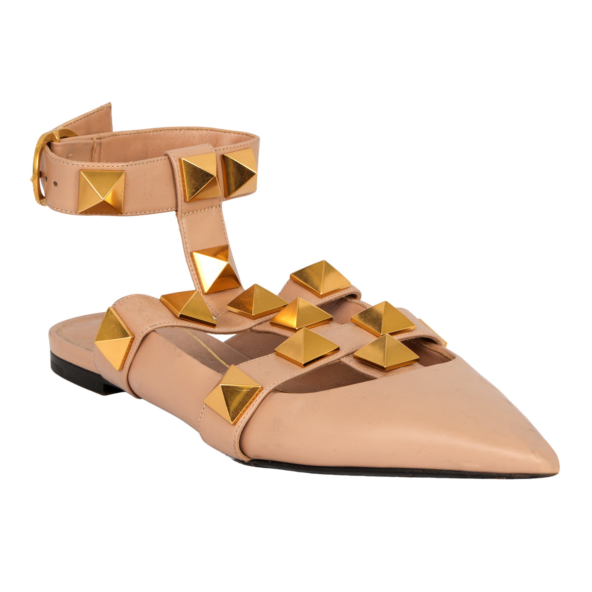 Valentino Garavani Size: EU 39.5 Roman Stud Leather Ballerina Flat