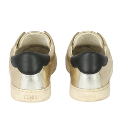 FENDI EU-37 METALLIC ROCKOCLICK SLIP ON SNEAKERS 