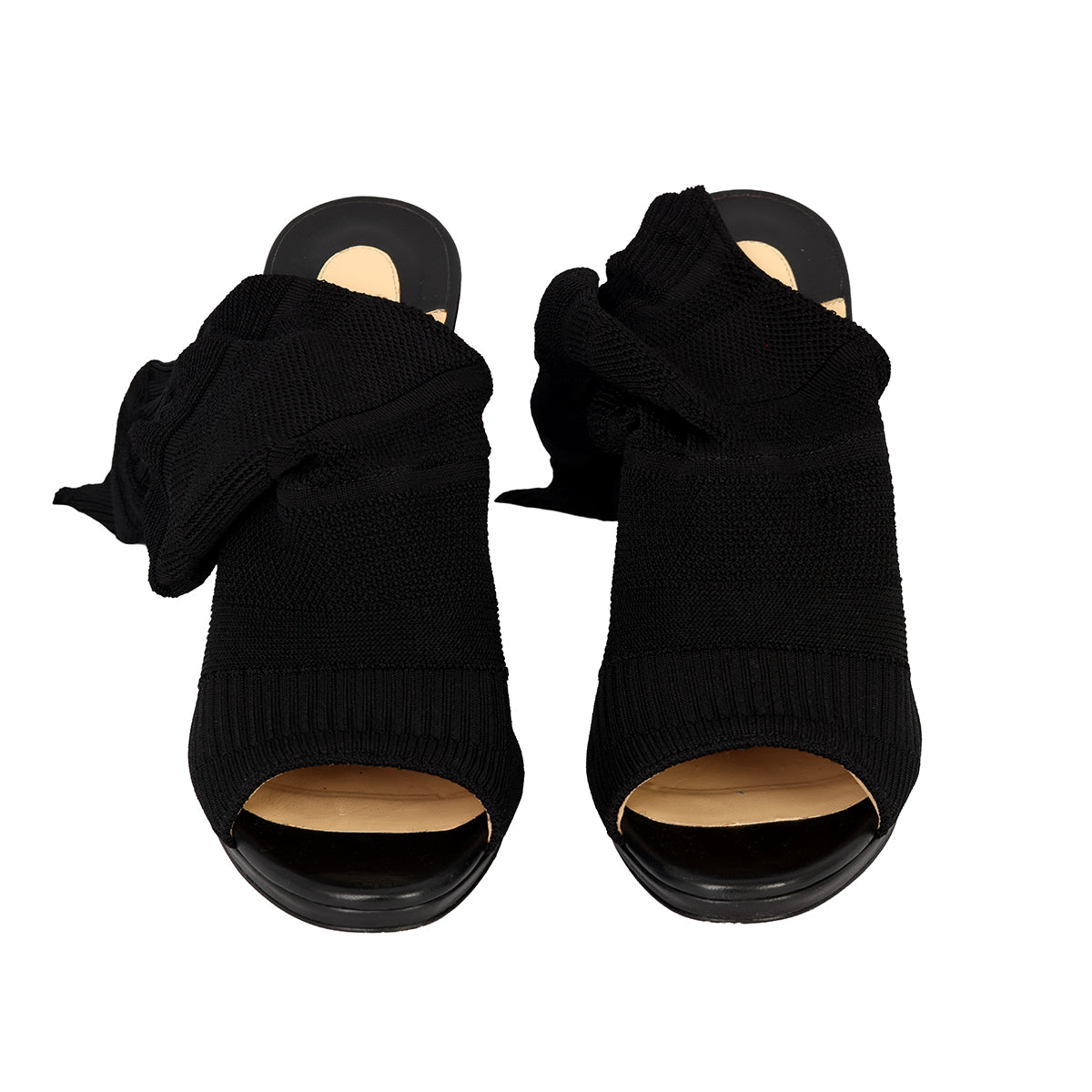 CHRISTIAN LOUBOUTIN EU-39 CHEMINEN CUTOUT  STRETCH KNIT SOCK BOOTS 