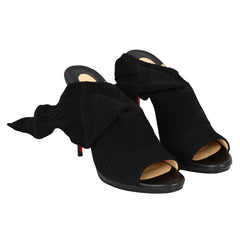 CHRISTIAN LOUBOUTIN EU-39 CHEMINEN CUTOUT  STRETCH KNIT SOCK BOOTS 