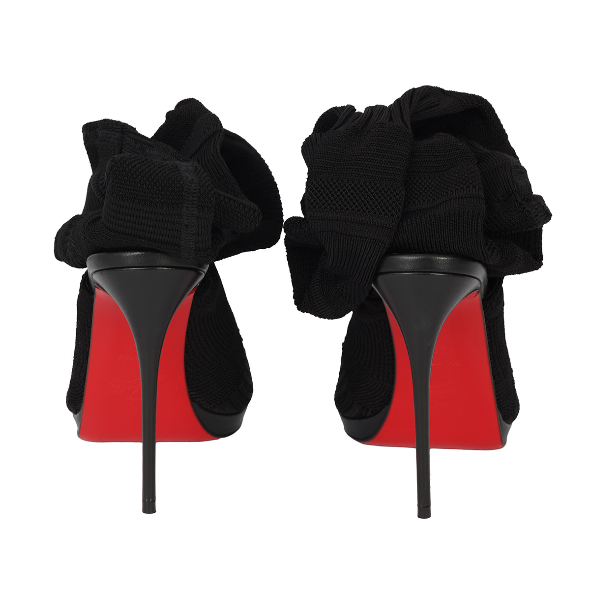 CHRISTIAN LOUBOUTIN EU-39 CHEMINEN CUTOUT  STRETCH KNIT SOCK BOOTS 