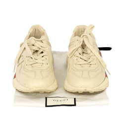 GUCCI EU-36.5 RHYTON LEATHER SNEAKERS 