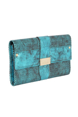 Jimmy Choo Leather Turquoise Clutch