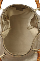 Gucci Bamboo Leather Golden Boston Bag