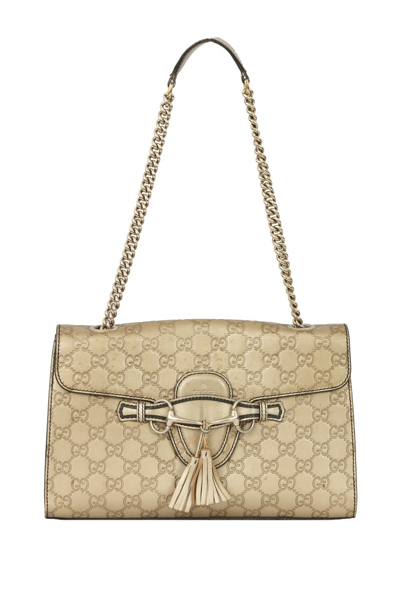 Gucci Guccissima Emily Medium Leather Shoulder Bag