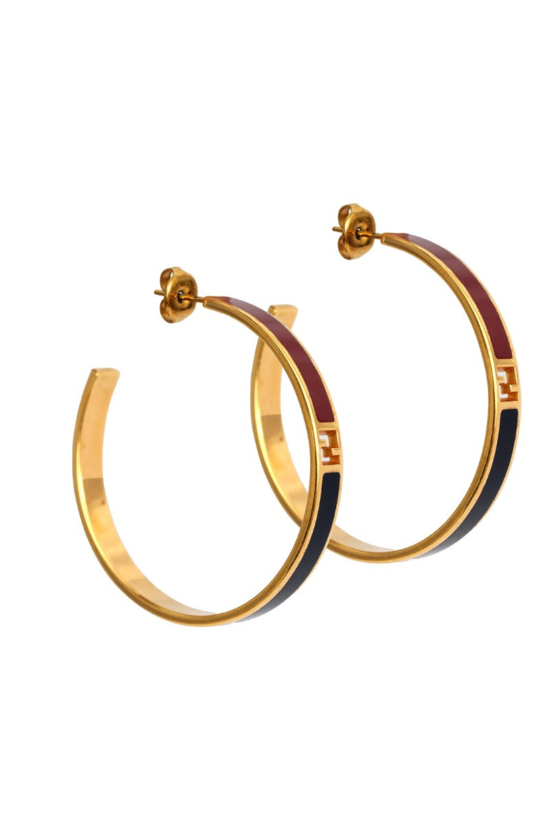 Fendi Ff The Fendista Bicolor Hoop Earrings
