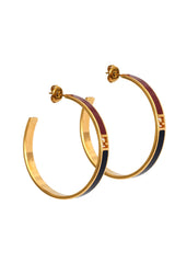 Fendi Ff The Fendista Bicolor Hoop Earrings