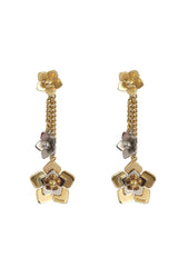 Fendi Two Tone Flower Dangle Earrings