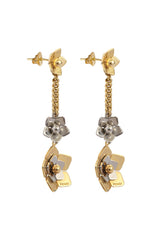 Fendi Two Tone Flower Dangle Earrings