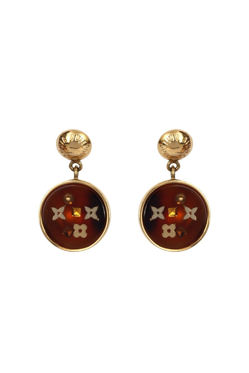 Louis Vuitton Logo Metal Inclusion Earrings