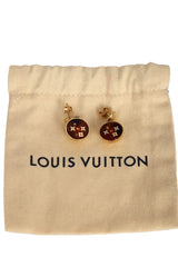 Louis Vuitton Logo Metal Inclusion Earrings