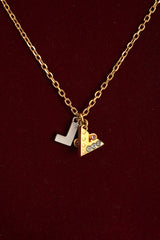 Louis Vuitton Gold Plated Crystal Love Letter Costume Necklace
