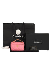 Chanel Lambskin Quilted Pick Me Up Logo Handle Vanity Case
