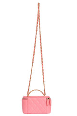 Chanel Lambskin Quilted Pick Me Up Logo Handle Vanity Case