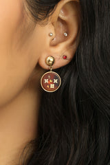 Louis Vuitton Logo Metal Inclusion Earrings