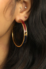 Fendi Ff The Fendista Bicolor Hoop Earrings