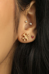 Tory Burch Gold Logo Stud Earrings