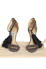 Jimmy Choo Size- EU 37.5 Gray Tassel Accents Sandals