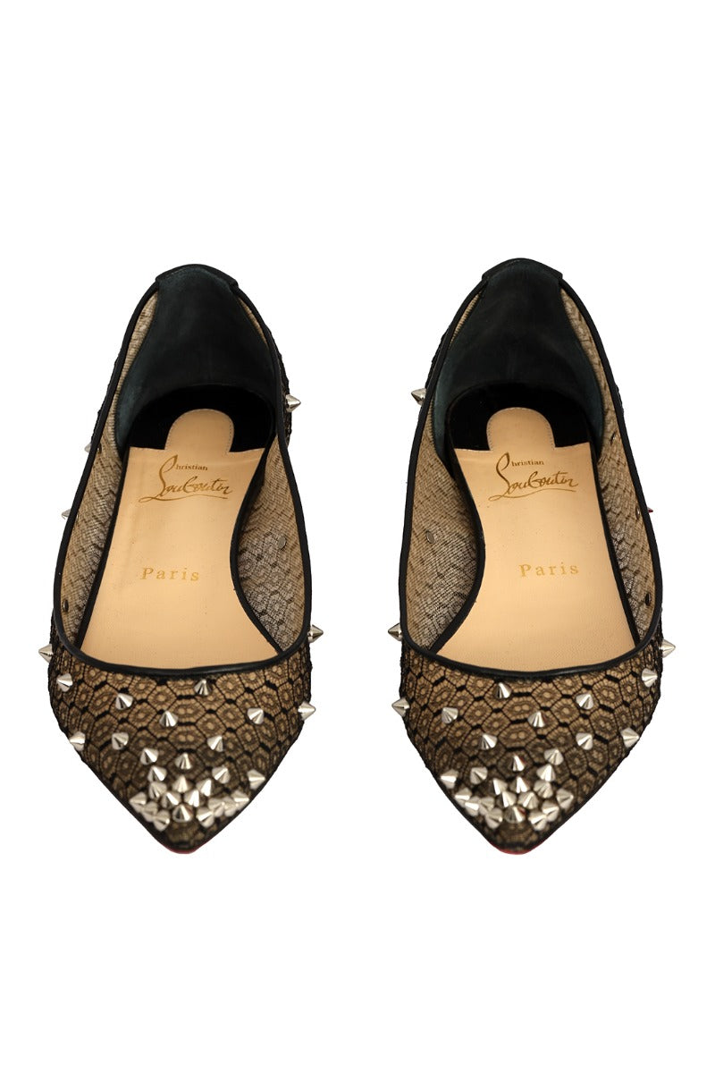 christian-louboutin-size-eu-38-lace-mesh-silver-spikes-flats